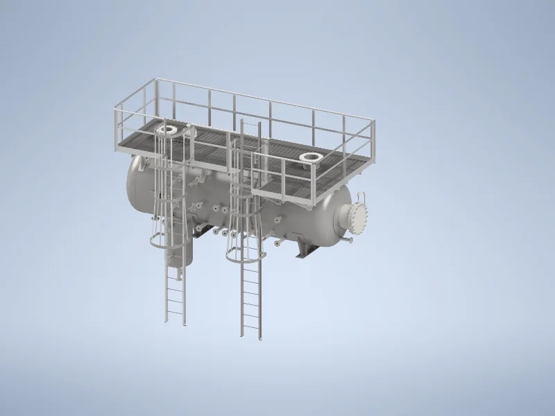 Progettazione vessel con piattaforma e supporti